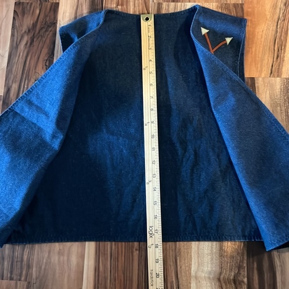 Beautiful Native American denim jean vest patchwork PTP 21 - Picture 12 of 12